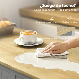 Aparador de Cocina, Armario de Cocina con 3 Estantes de Puerta, 1 Cajón, Estantes Ajustables, Aparador para Comedor, 105x40x83 cm, Gris