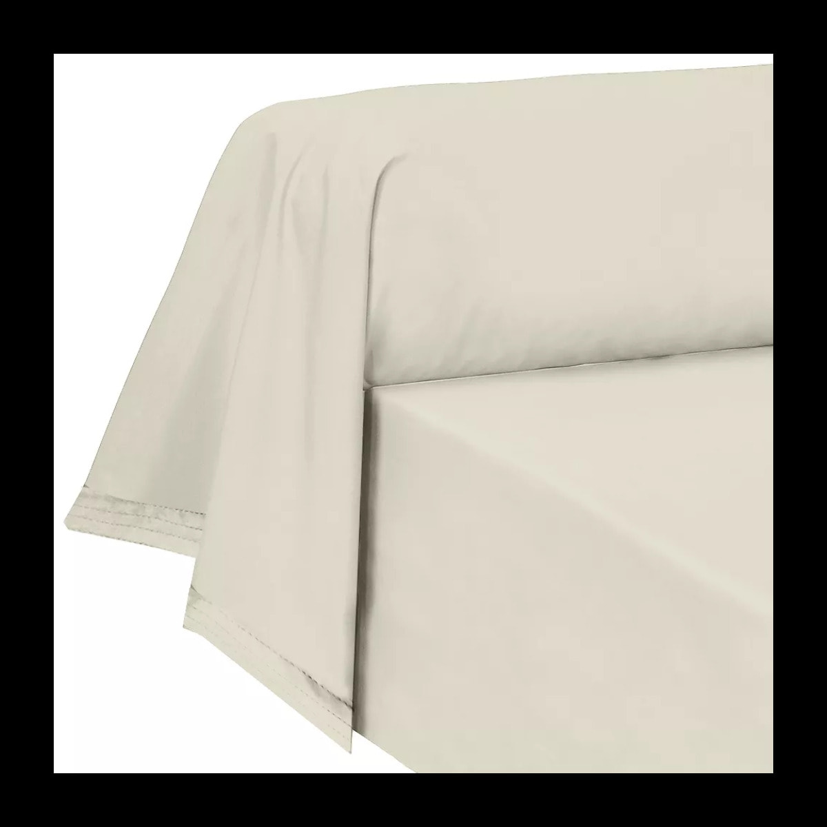 Taie de traversin percale de coton uni ecru La percale francaise blanc casse