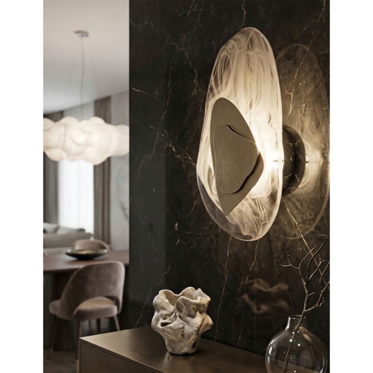 LAMPADA DA MURO OCEAN SILVER CM 21X8X31