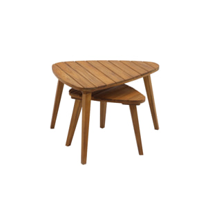 Tables basses gigognes en bois massif (lot de 2) ELQUI