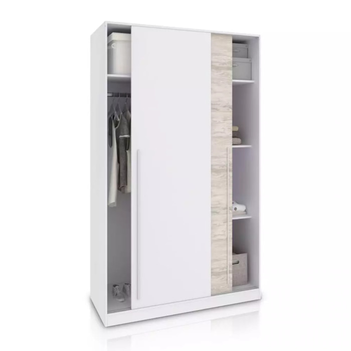 Armario de puertas correderas en blanco mate y blanco velho 120x200 cm Show Blanco Artik (Blanco Mate) – Blanco Velho