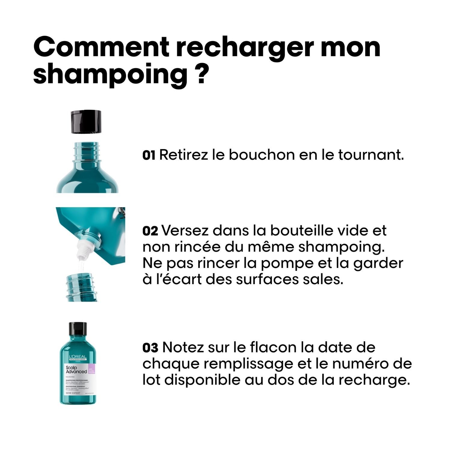 Série Expert Scalp Advanced Anti-Inconfort - Recharge Shampoing niacinamide dermo-régulateur apaisant - cuirs chevelus sensibles 300 ml
