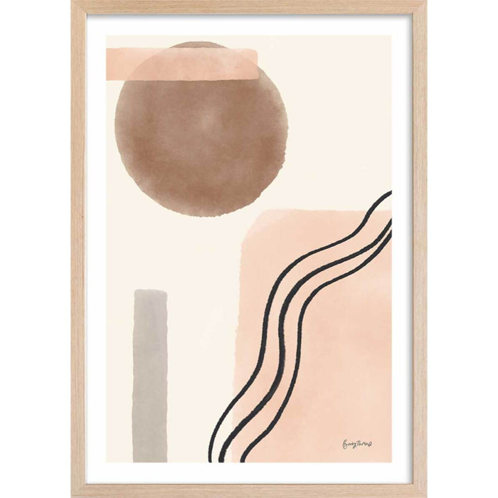 Affiche Graphisme inspiration 50's Affiche + cadre en bois - Chêne