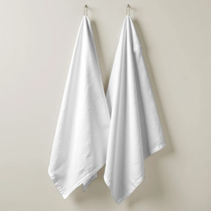 Lot de 2 torchons de cuisine 100% coton Blanc chimique