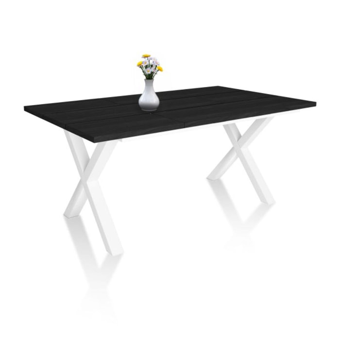 Mesa de comedor Oana 170 Negro Blanco
