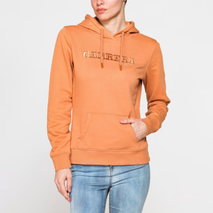 FELPA CON CAPPUCCIO REGULAR FIT CON RICAMO FRONTALE