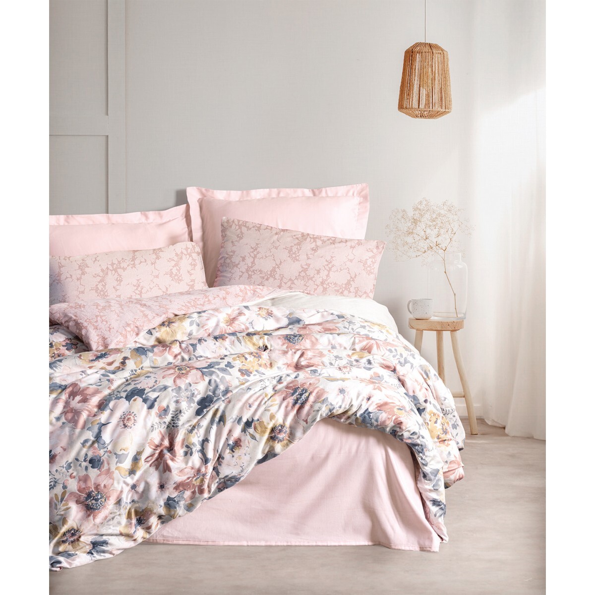 Parure housse de couette et taie(s) oreiller 100% Satin de Coton imprimé