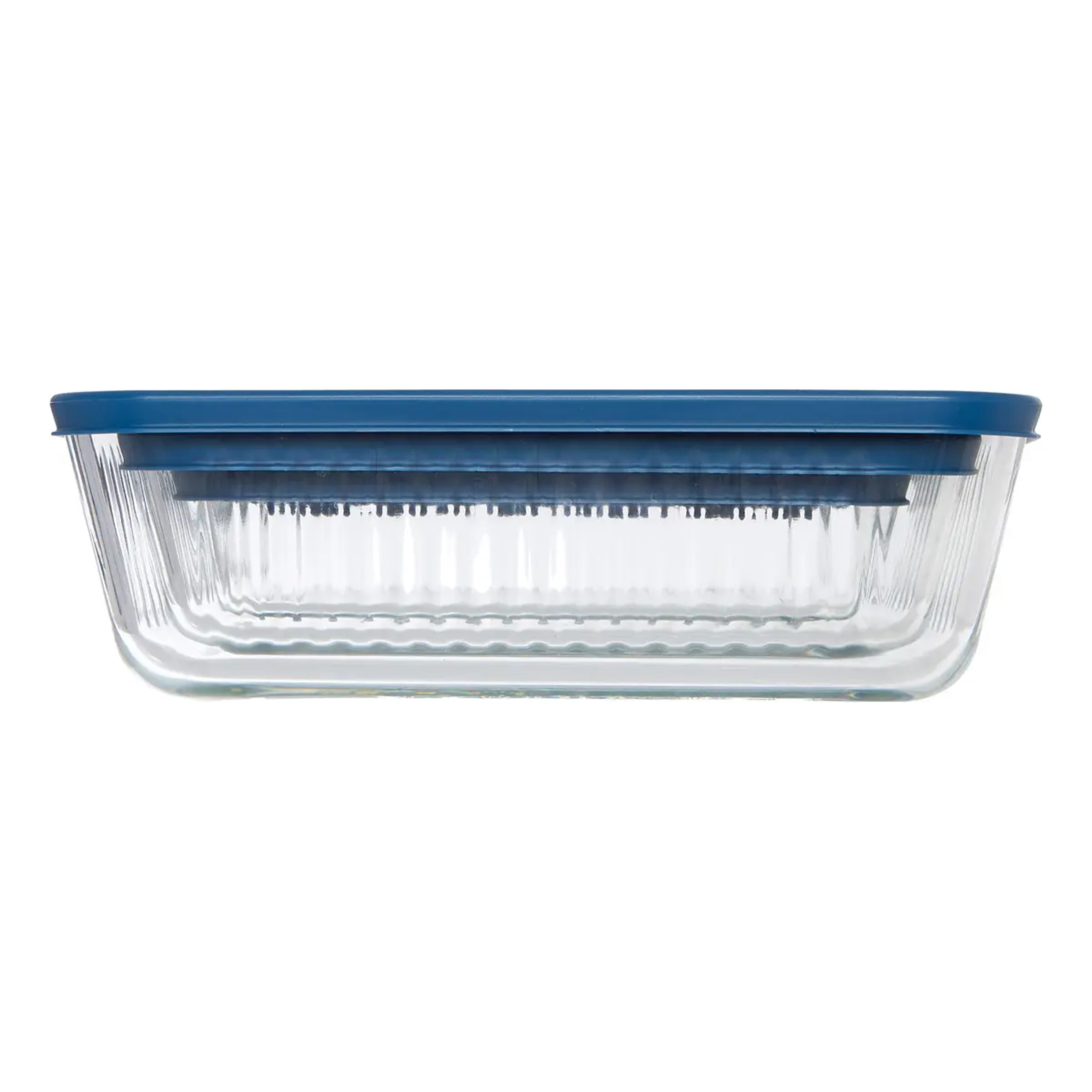 Lot de 3 plats à four en verre transparent avec couverts Essentiels rectangulaires