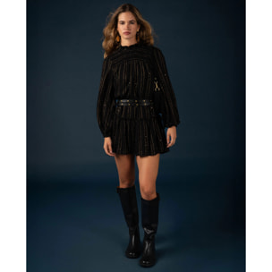 Vestido corto con lúrex de mujer