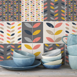 Stickers muraux - Sticker Mural Carrelage adhésif Cuisine Salle de Bain - 9 STICKERS CARRELAGES SCANDINAVE KALVIN