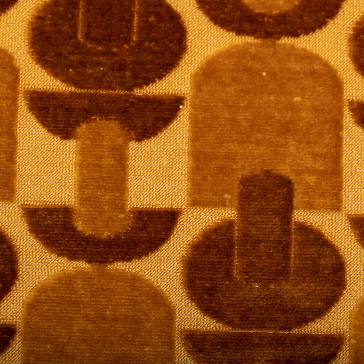 Coussin "Luna" jacquard velours ocre 40x40cm