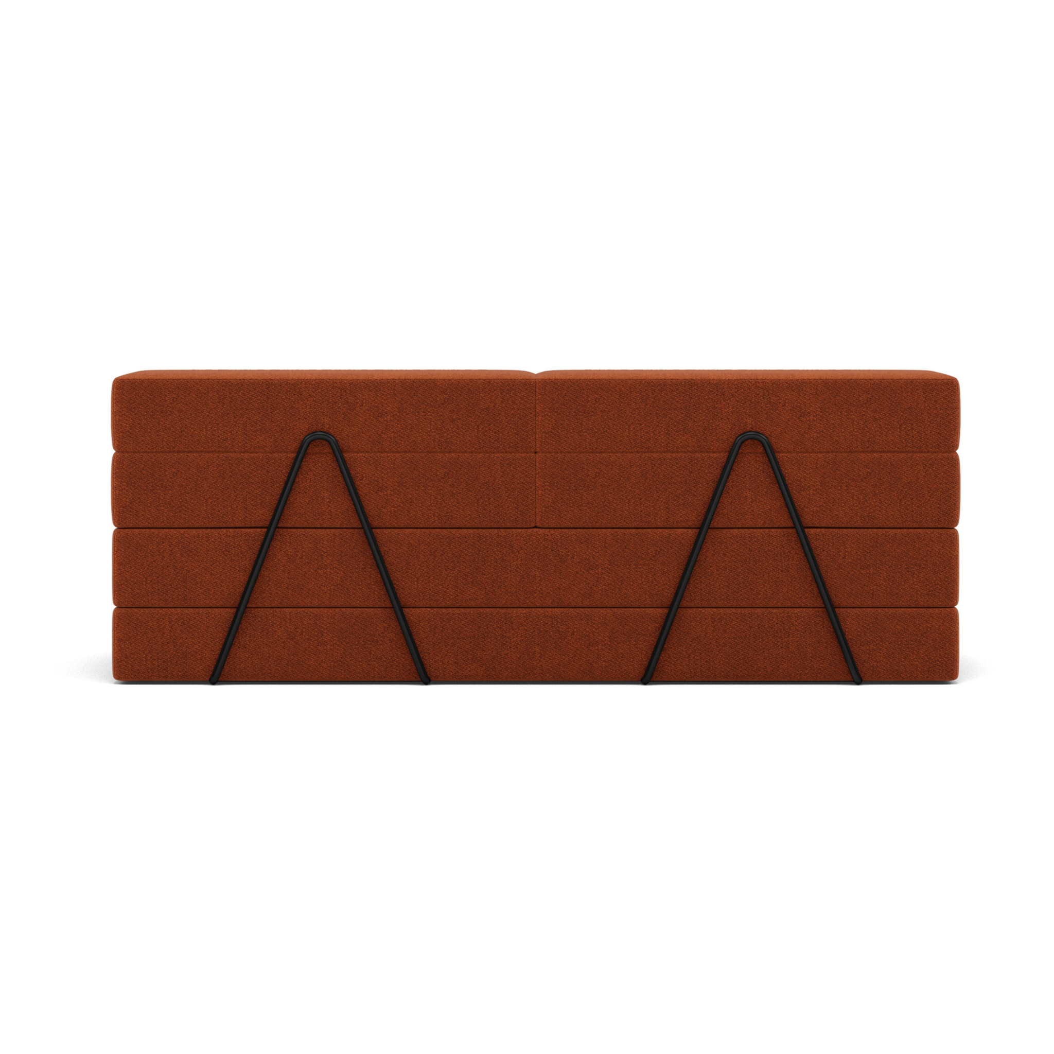 Astral - Canapé 3 places convertible en velours texturé - Terracotta