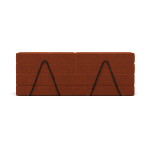 Astral - Canapé 3 places convertible en velours texturé - Terracotta