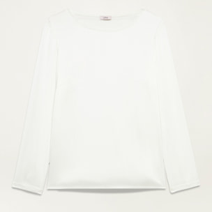 Oltre - Blusa en raso de viscosa - Blanco