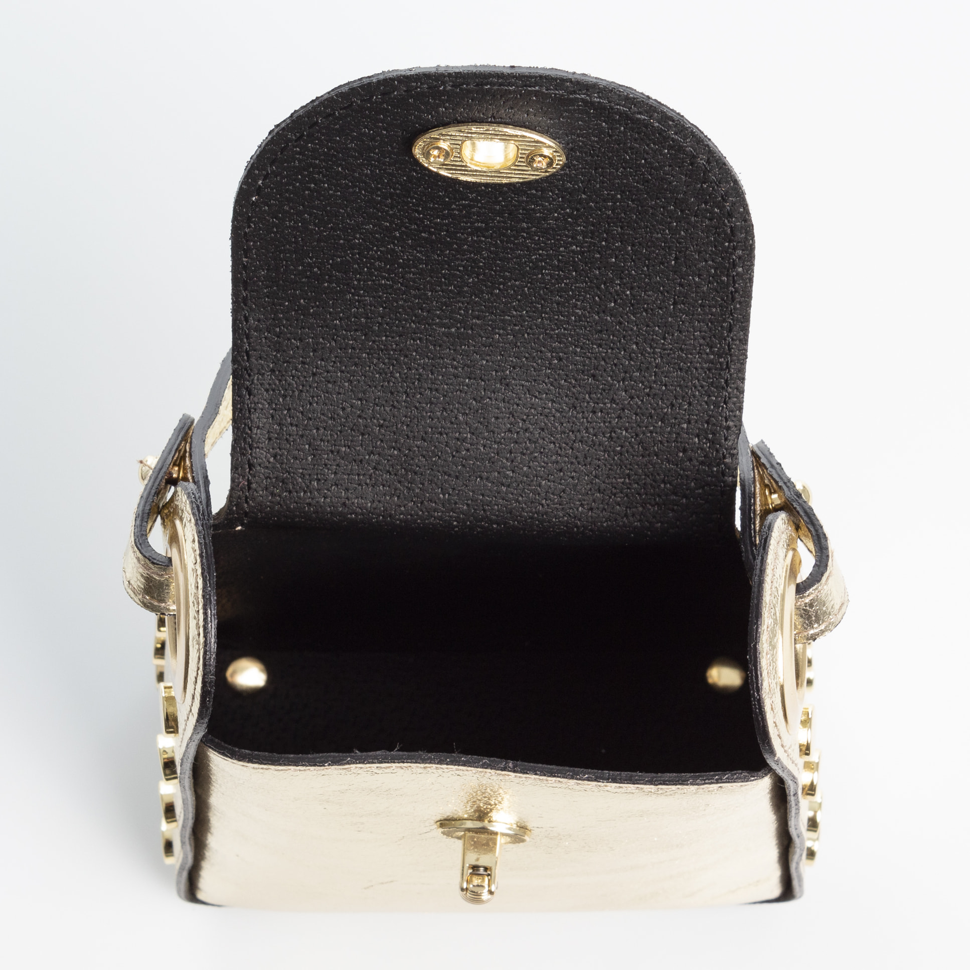 Alviano bolso de mano mujer. Piel auténtica Gamuza acabado lacado brillante.