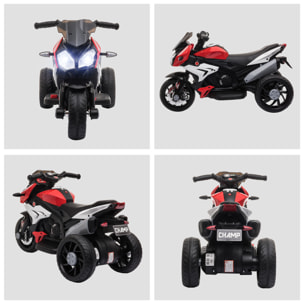 Moto Eléctrica Infantil +3 Años con Batería 6V Música Bocina Faros Negro Rojo