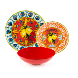 Service de table 18 pièces Excelsa – Bari Vecchia, Porcelaine Multicolore