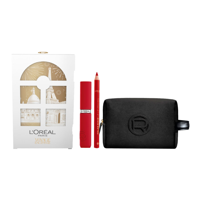 Confezione Regalo Natale Voyage Enchanté con Rossetto 420 Infaillible Matte Resistance + Matita 300 Color Riche + Pochette