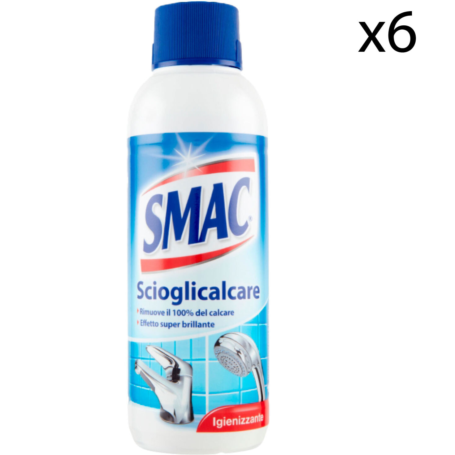 6x Smac Scioglicalcare Detergente Gel Igienizzante - 6 Flaconi da 500ml