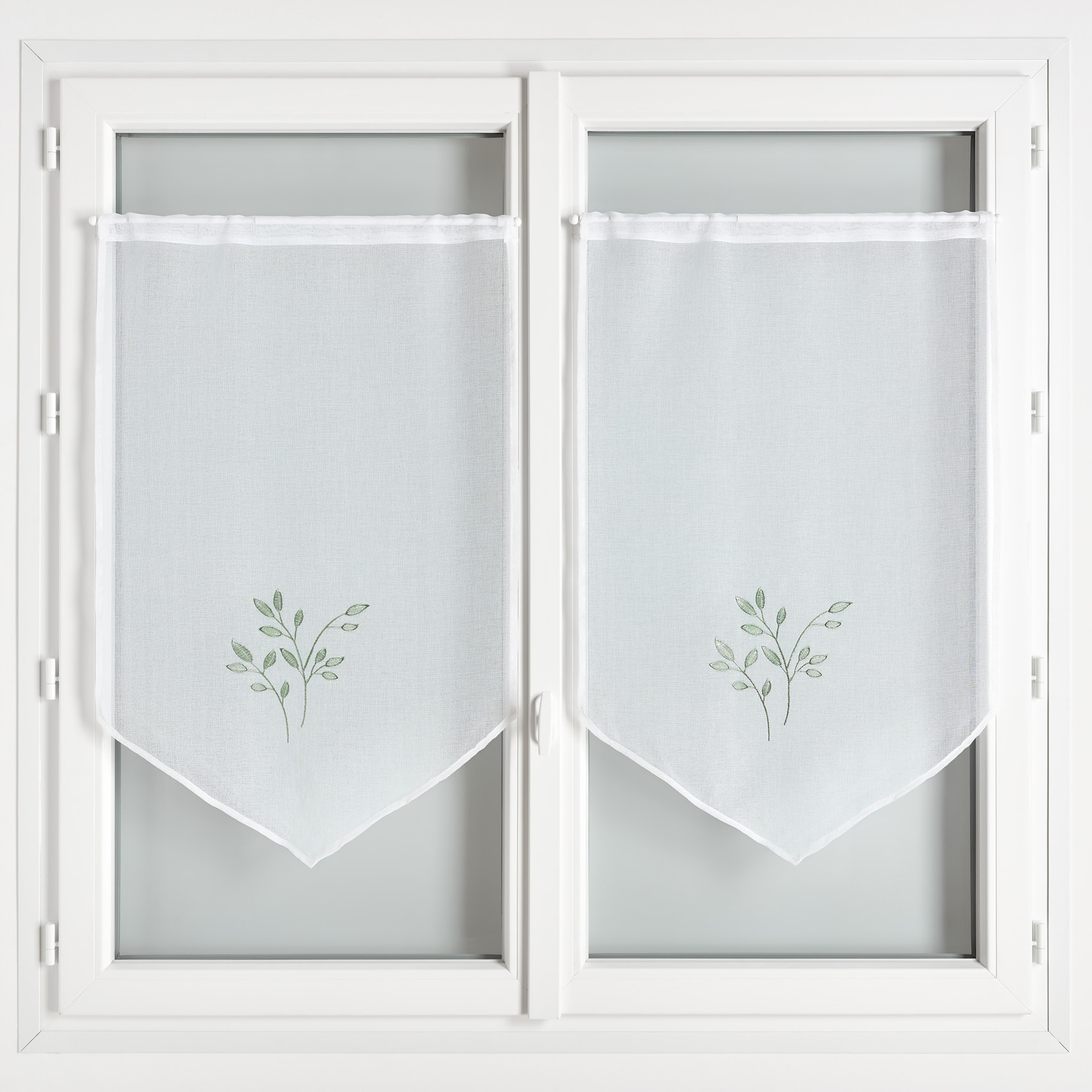 Paire de voilages brodées - Sauge