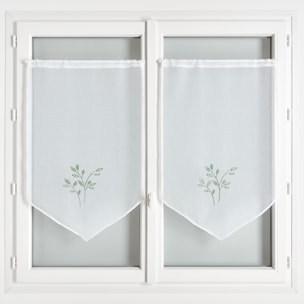 Paire de voilages brodées - Sauge