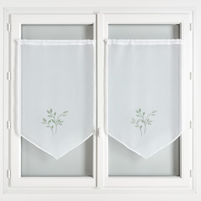 Paire de voilages brodées - Sauge