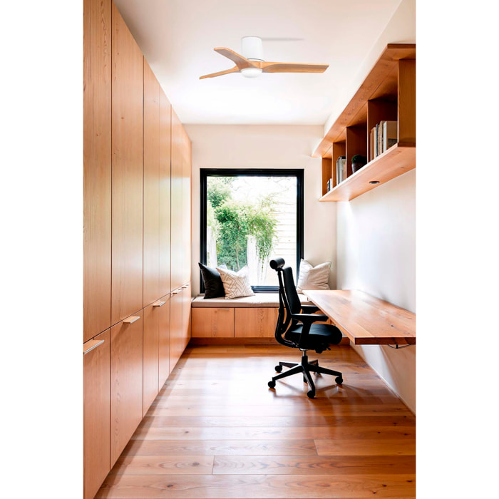 HEYWOOD TUB LED S Ventilatore a soffitto bianco/pin