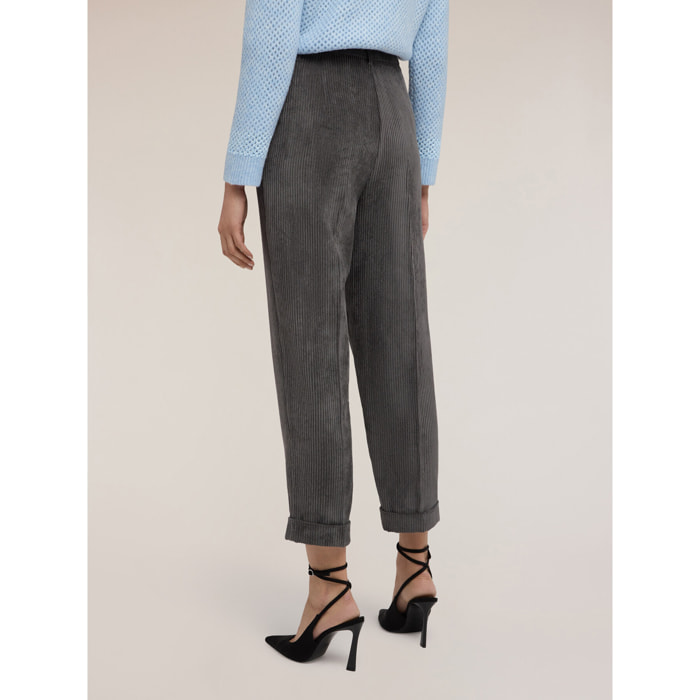 Motivi - Pantalones carrot de pana - Gris