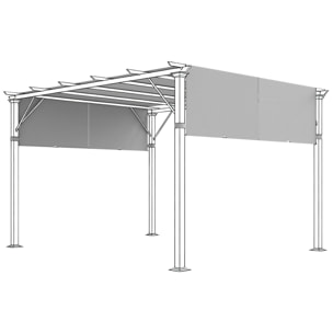 Lot de 2 toiles de rechange pergola rétractable 3 x 3 m polyester anti-UV30+ gris clair