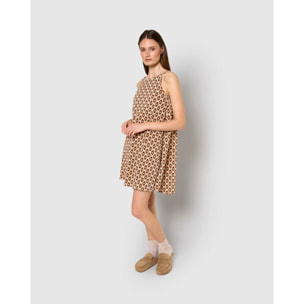 Vestido corto tirantes crepe alegria arena