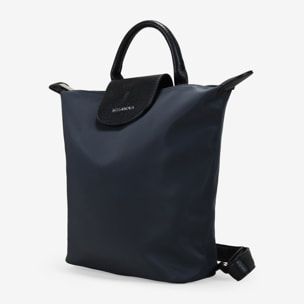 Mochila deportiva azul con solapa