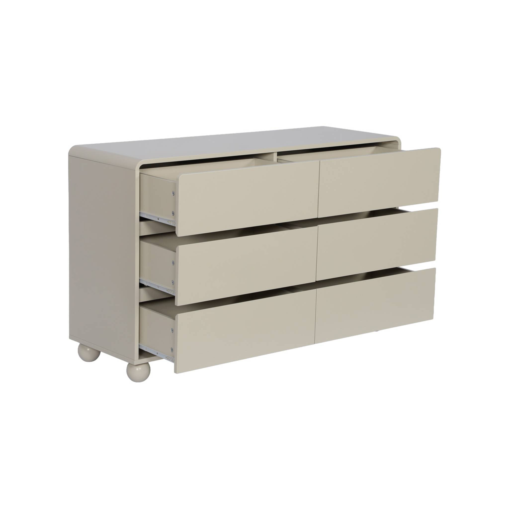 Commode enfant décor bois laqué 6 tiroirs NOUSHKA