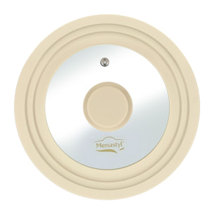 Couvercle multi-taille de 16 cm à 20 cm en verre trempé et silicone