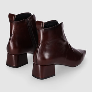 Botines de Piel - Marron - Tacón: 5 cm