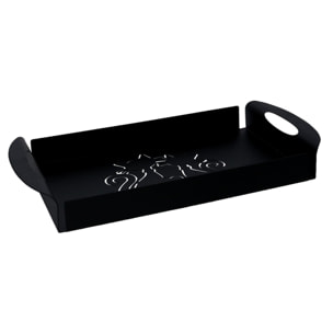 Vassoio in metallo gatti nero rettangolare cm41x20h5