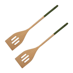 Ensemble de 2 Spatules de cuisine ajourée 33 cm Fackelmann Wood Edition