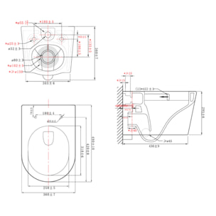 Brevis WC suspendu sans bride avec abattant SoftClose, rinçage Vortex, fixations invisibles, blanc (SATBRE010RTORP)