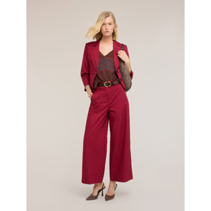 Motivi - Blazer de sarga de algodón con ajouré - Rojo