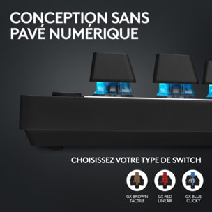 Clavier gamer sans fil LOGITECH Pro X LIGHTSPEED  TKL Tactile Noir