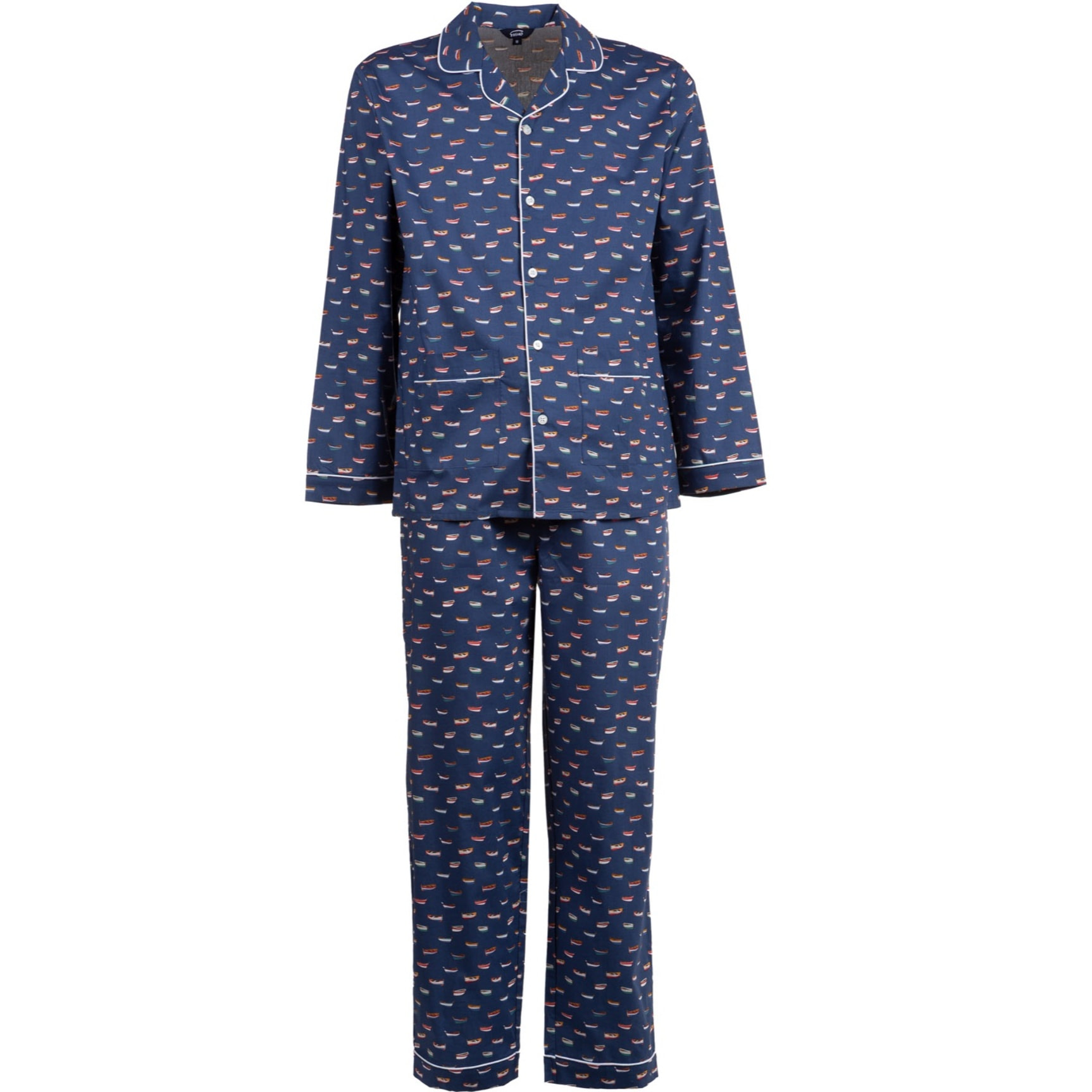 Pigiama leggero UOMO cotone barchette blu