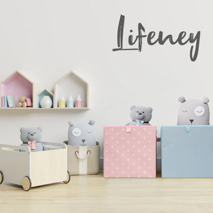 Boîte de rangement coloris bleu clair, compatible avec l'étagère IKEA KALLAX Lifeney