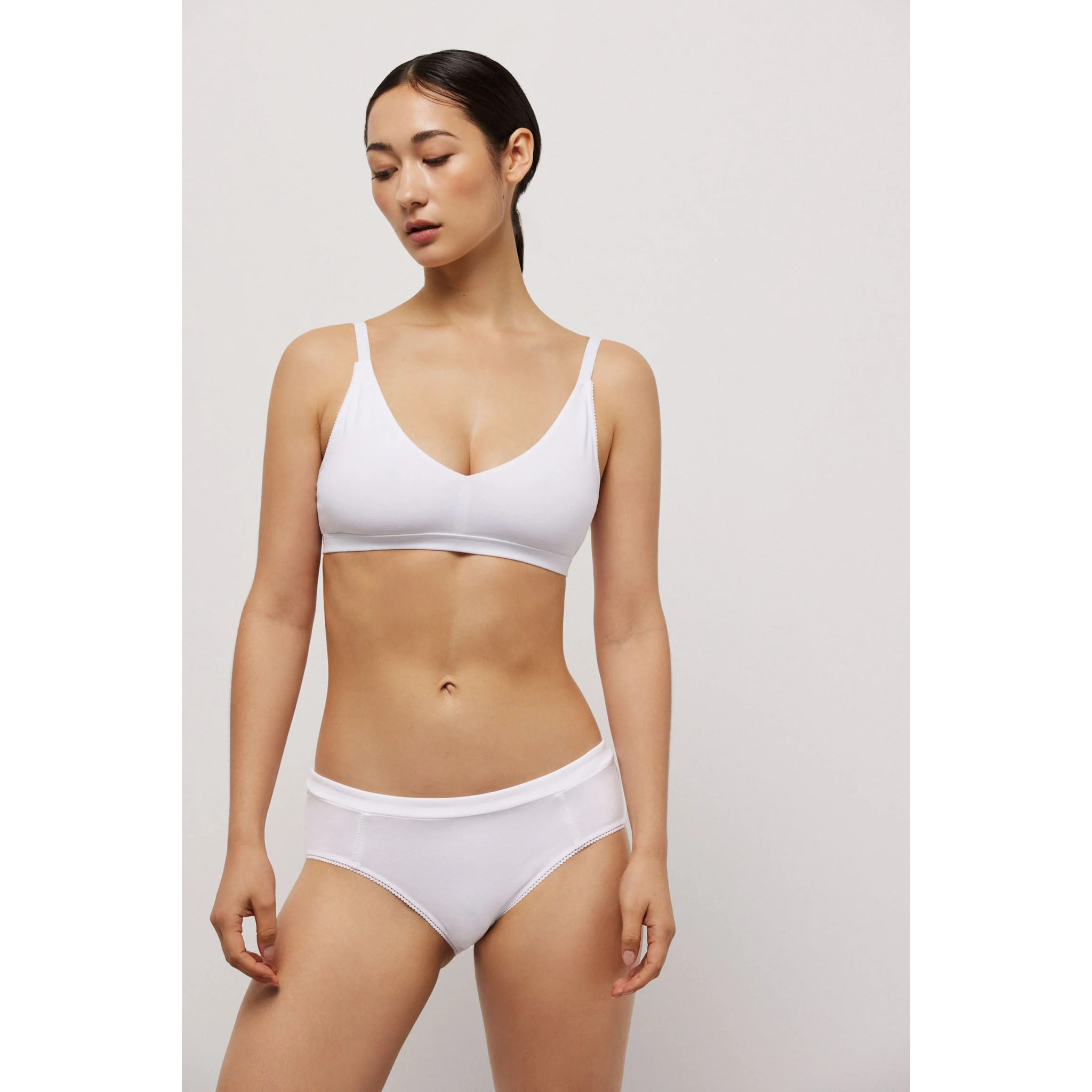 Reggiseno imbottito senza ferretto in cotone biologico bianco
