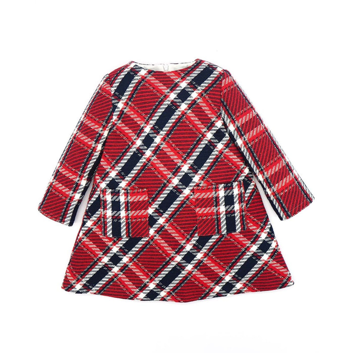 VESTIDO CUADROS ROJO Y AZUL