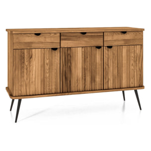 Buffet bois hêtre 3 portes amalfi 144x46cm