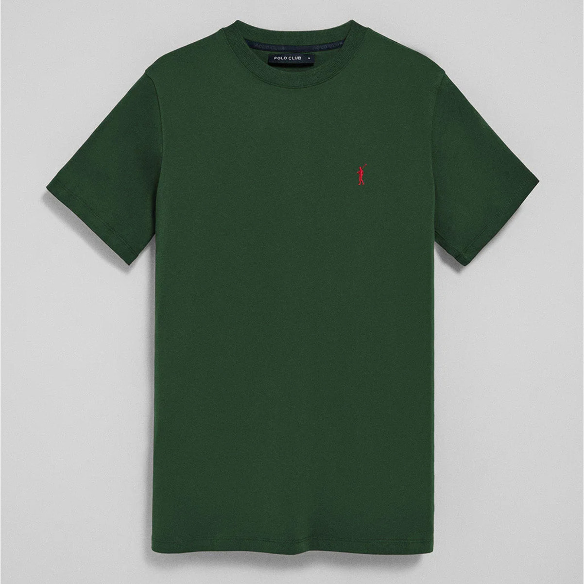 Camiseta verde botella con cuello redondo y bordado Rigby Go