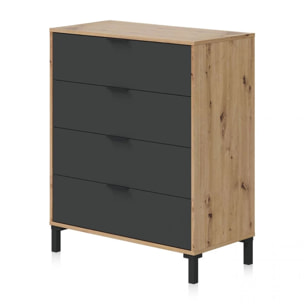 Cómoda Luke Gris Antracita - Roble Nodi