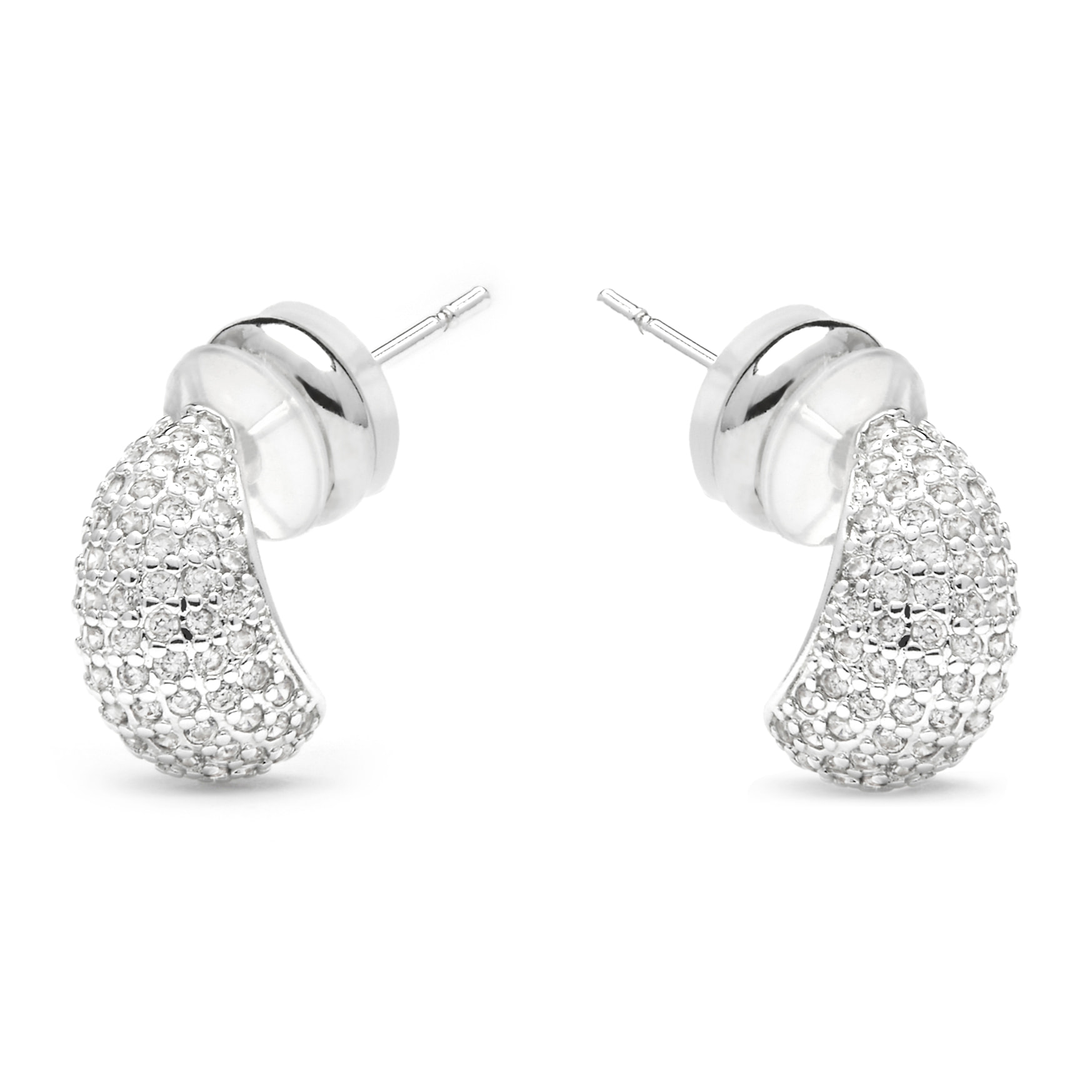 Pendientes acabado plata y Circonita Brillante