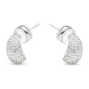Pendientes acabado plata y Circonita Brillante