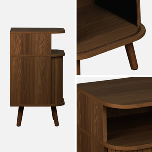 Table de chevet scandinave décor bois 2 portes coulissantes (lot de 2) LEGACY