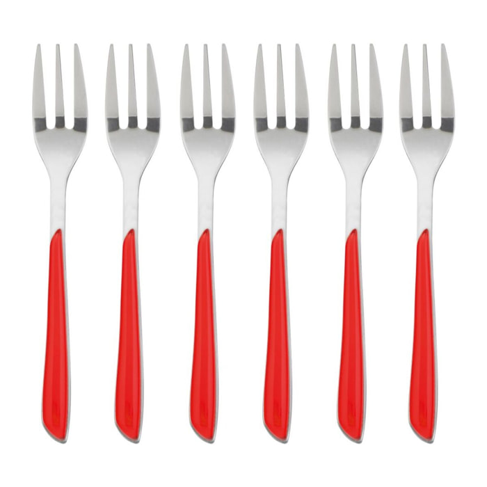Solstice Rojo - Set de 6 tenedores para pastel